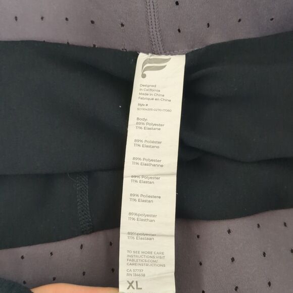 Fabletics Olesia Perforated Compression Running Shorts Gray/Lime Women's Size XL - Picture 7 of 7